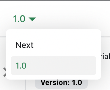 Docs Version Dropdown